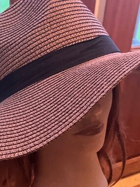 8 OTHER REASONS Wide Brim Brown Straw Hat Women's M